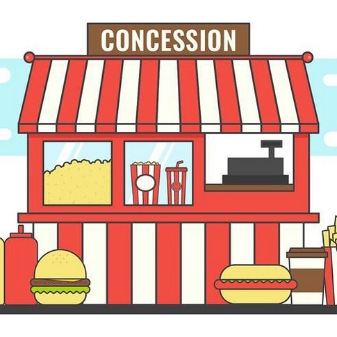 an artist rendering of a concession stand 