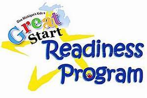 Graphic reading:  Give Michigan Kids a Great Start Readiness Program, Michigan Nationally Recognized Pre-K Program