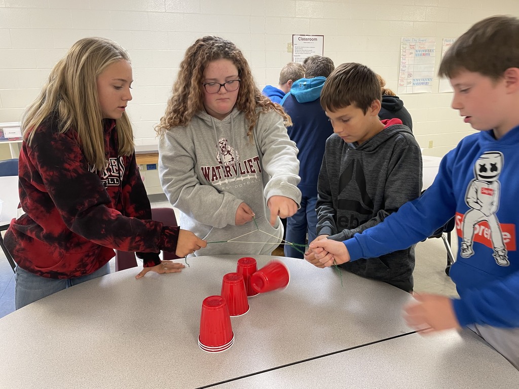 7th Grade STEM team stacking cups