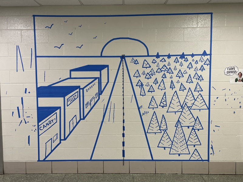 perspective tape murals